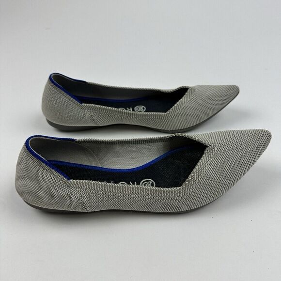 Rothy's The Point Knit Ballet Flats Recycled Materials 7 Pointed Toe Gray/Beige - Picture 6 of 11